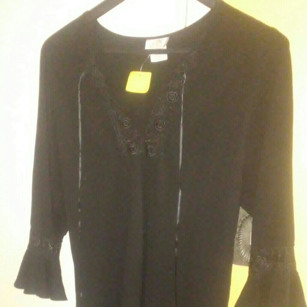 Black silk see through night wear/gown